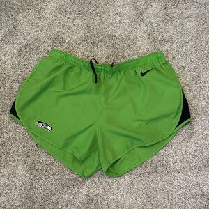 Nike Lime Green Running Shorts Seahawks